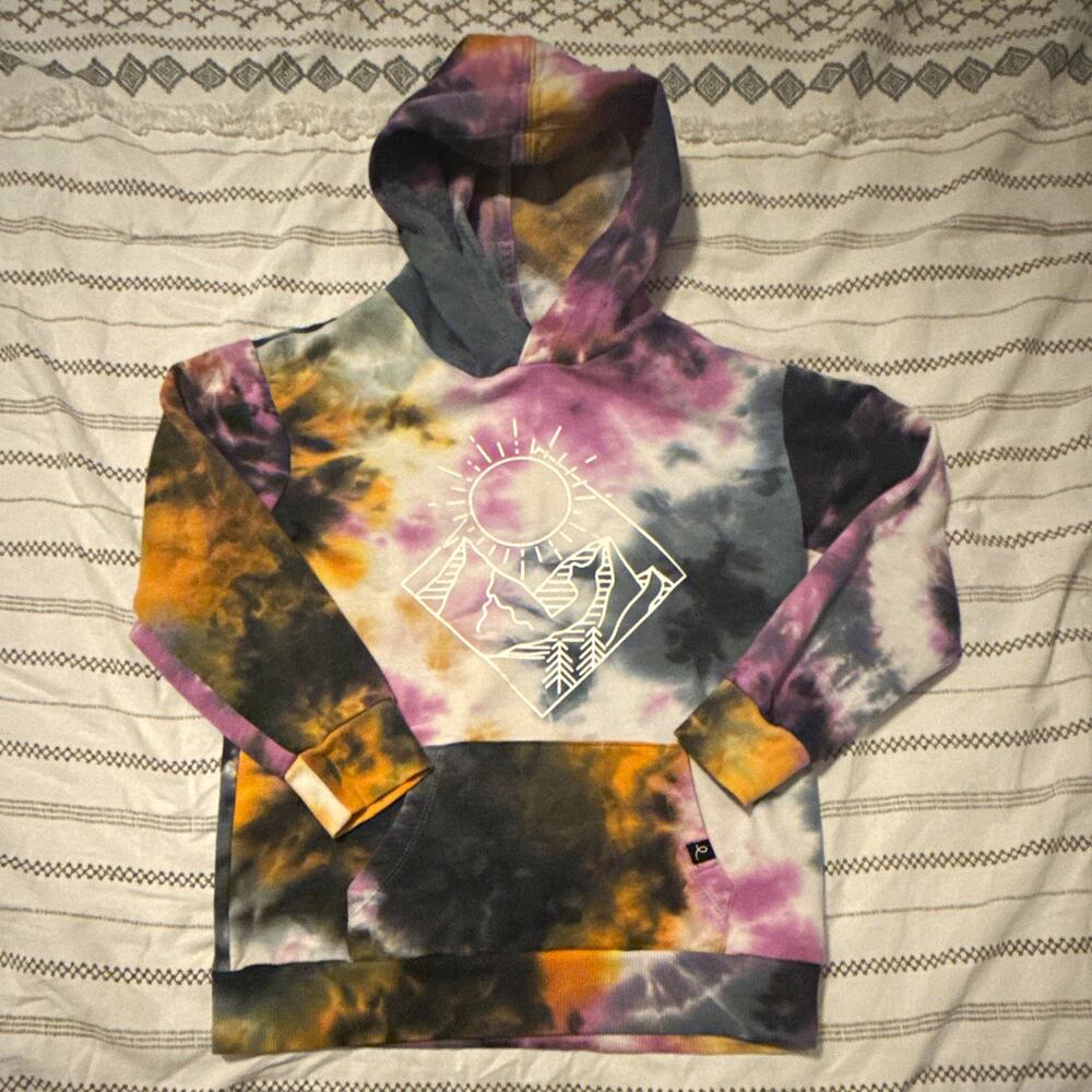 Art Class Unisex Kids Tie-Dye Pullover Hoodie Long Sleeve Multicolor Outdoor